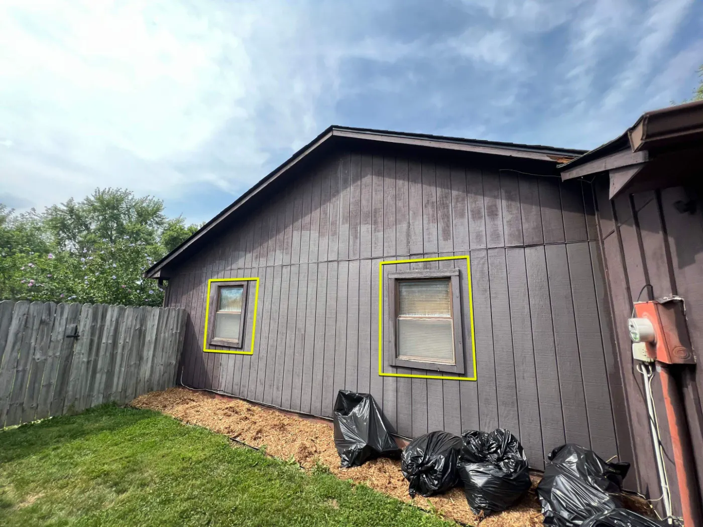 Storm-damaged window documented in Zionsville